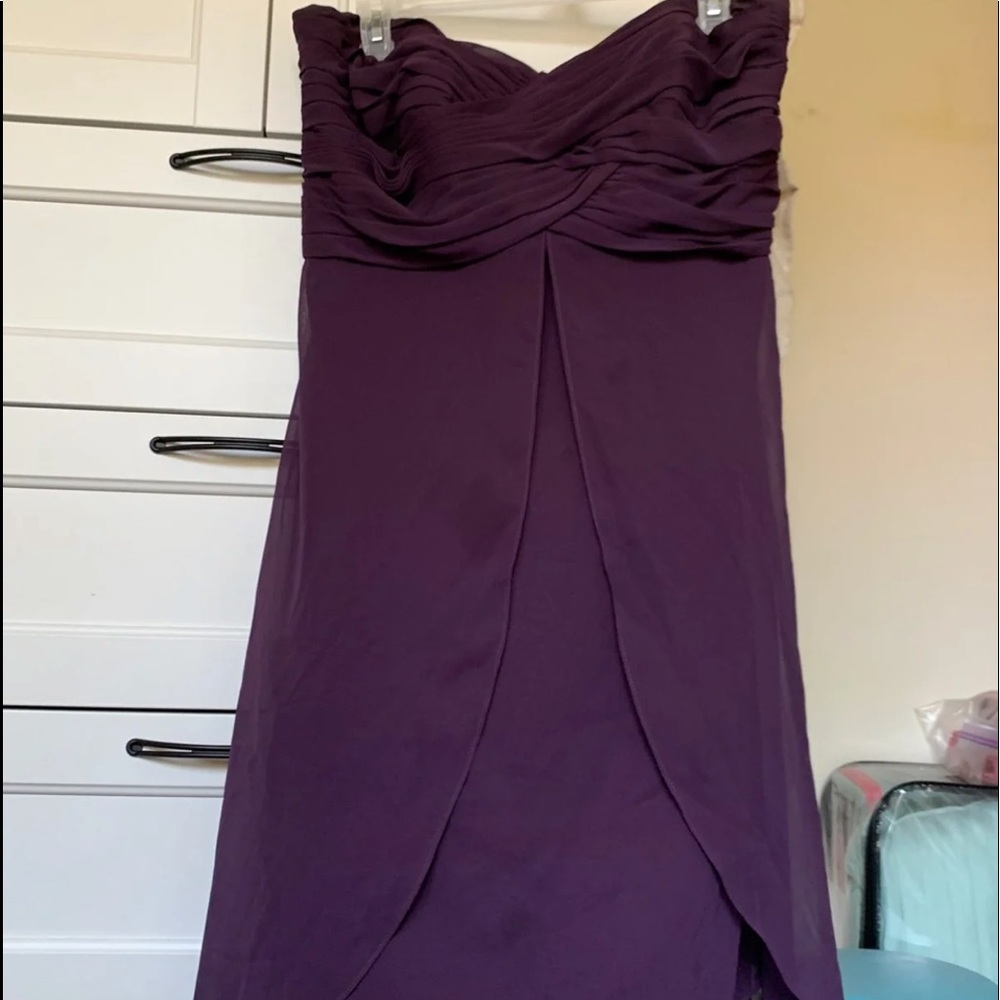 strapless high low dress